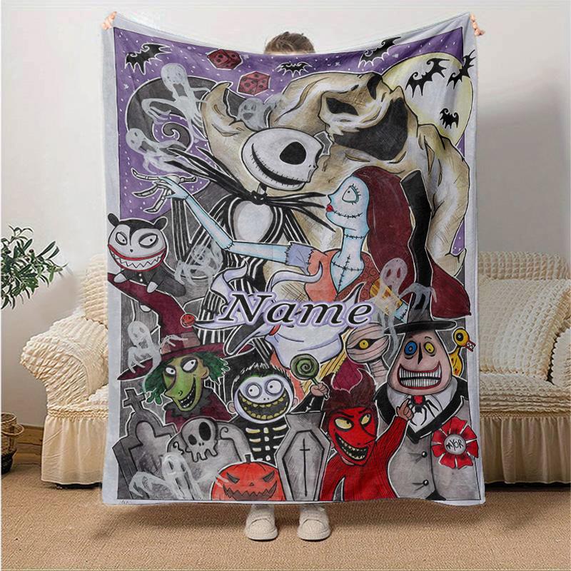 Custom 1pc Nightmare Before Christmas Art Blanket, Soft And Comfortable Blanket, Casual Warm, Camping Travel Blanket, Birthday Gift Q91088