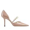 Fashion Star-Style Luxury Pearl Rhinestone Patent Leather Pointed-Toe High Heels For Women Women'S Party Wedding Shoes