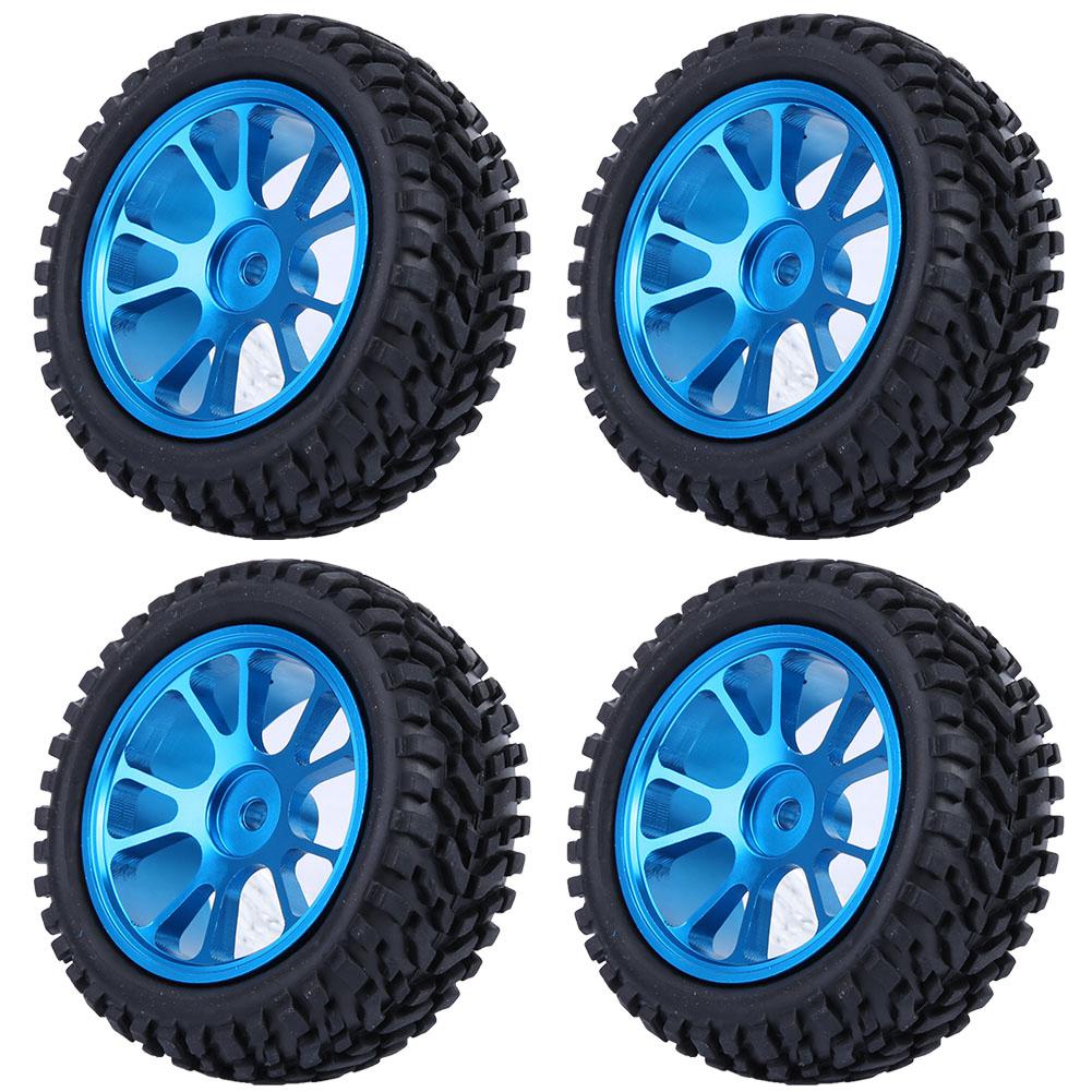 75mm RC Alloy Wheel Blue Rally Tire Tyre for WL 118 A959 A979 A969 Racing Car