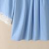 ZANZEA Women Casual Stand Color Lace Splice 3/4 Sleeve Loose Blouse