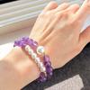 8Mm Retro High Quality Natural Amethyst Artificial Crystal Pearl Multi-Circle Bracelet Bracelet.