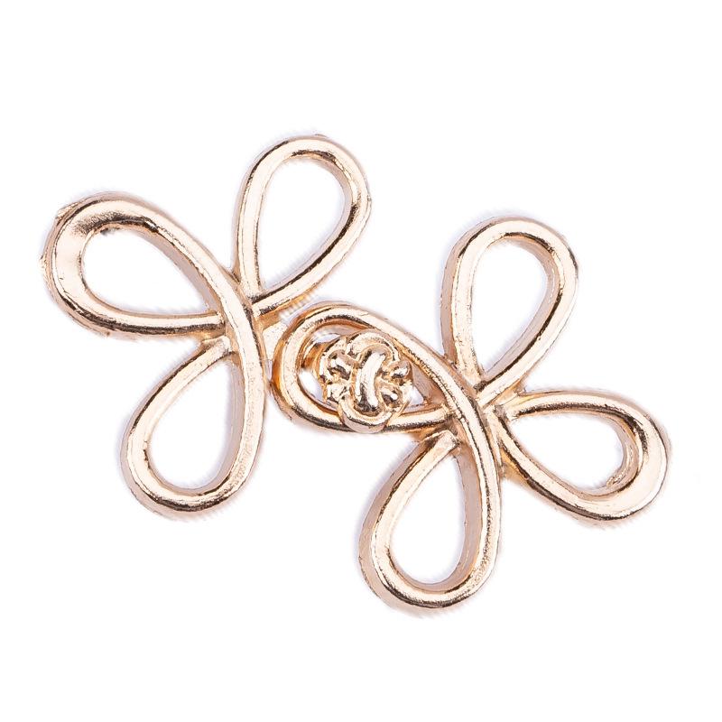 Adjustable Four-Leaf Clover Waist Cincher Button: Detachable Metal Buckle for No-Sew Jeans Fit Adjustment