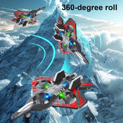 Yousheng Remote Control Airplane Toy with 360 Degrees Stunt Flip Mini EPP Foam Fighter Jet Model Beginner Kids Adults 2.4Ghz RC Aircraft Toy