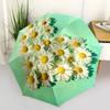 1pc Daisy Heart Automatic Folding Umbrella, Heavy Duty 8 Rib Iron Frame,  Suitable for Travel, Daily Use, Birthday, Decor Gift  52