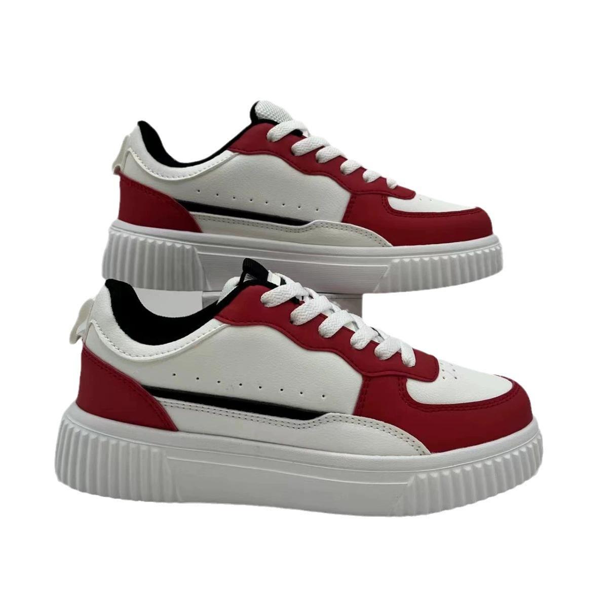 

Кроссовки для пар Дышащие белые туфли Корейская версия универсальной обуви Повседневная спортивная обувь Дышащие кроссовки на толстой подошве для пар 35EU/CN36