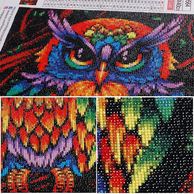 5D DIY Diamond Painting 30x40cm Animal Cross Stitch Full Round Drill Cute Owl Embroidery