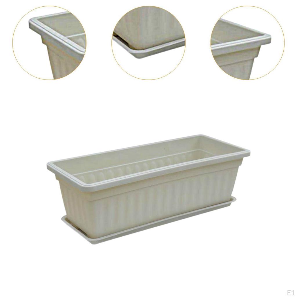 17 Inch Flower Planter Box with Tray for Home Decor And Garden Plants