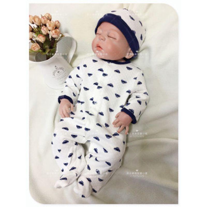 Newborn Air Layer Thin Cotton Baby Boy Romper Navy Blue Toy Car, No Hood, Minor Imperfections 59