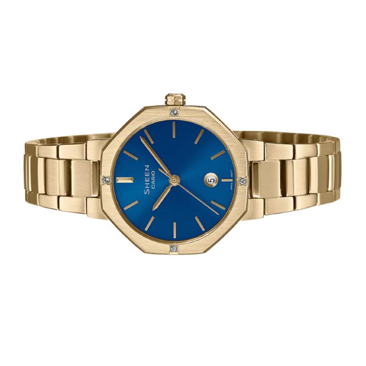 Casio Quartz Movement Stainless Steel Strap Watch Women's Watch Blue Dial SHE-4543G-2A