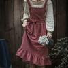 Nordic Solid Color Apron French Retro Pastoral Style Kitchen Cooking Oil Proof