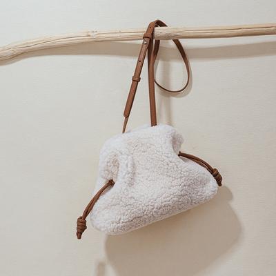 Lambskin Drawstring Lucky Bag for Autumn and Winter, A Laid-back Style, Versatile Plush Bag, and A Stylish, Casual Single-shoulder Crossbody Bag
