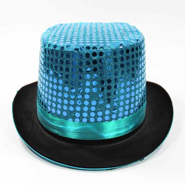 High hat retro British gentleman jazz hat magician hat show sequined hat rain high hat non-woven