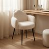 Vanity Chair Cloud Backrest Upholstered Makeup Stool Metal Legs for Bedroom