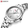 CURREN 9094 Women's Quartz Watch, Small Dial, Steel Band, Rhinestone Inlaid, Korean Fashion Style.