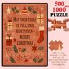 500/1000pcs Puzzle Suitable for & Families - Advanced Challenge Brain with Portable Pieces, Rectangular Table-Fit for Christmas Gifts, New Year Decor,