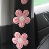 Car seat belt shoulder protector, white float with soft anti pinch protective cover, ladies' goddess car interior decoration