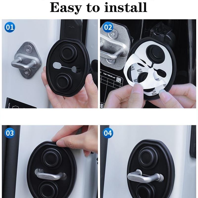 For Leapmotor B05 Lafa 5 2026~2028 2027 Car Silicone Door Lock Cover Rustproof Buffer Shock Absorption Protection Accessories