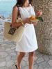 KaiKuo 2026 Spring/Summer Sleeveless Woven Dress - Elegant Solid Color Resort Style