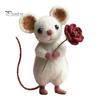 Wool Art Doll Handmade Felt Mouse Plush Toy Cute Animal Ornament Collectible Soft Charming Home Decor Unique Gift for Collectors Warm Textured