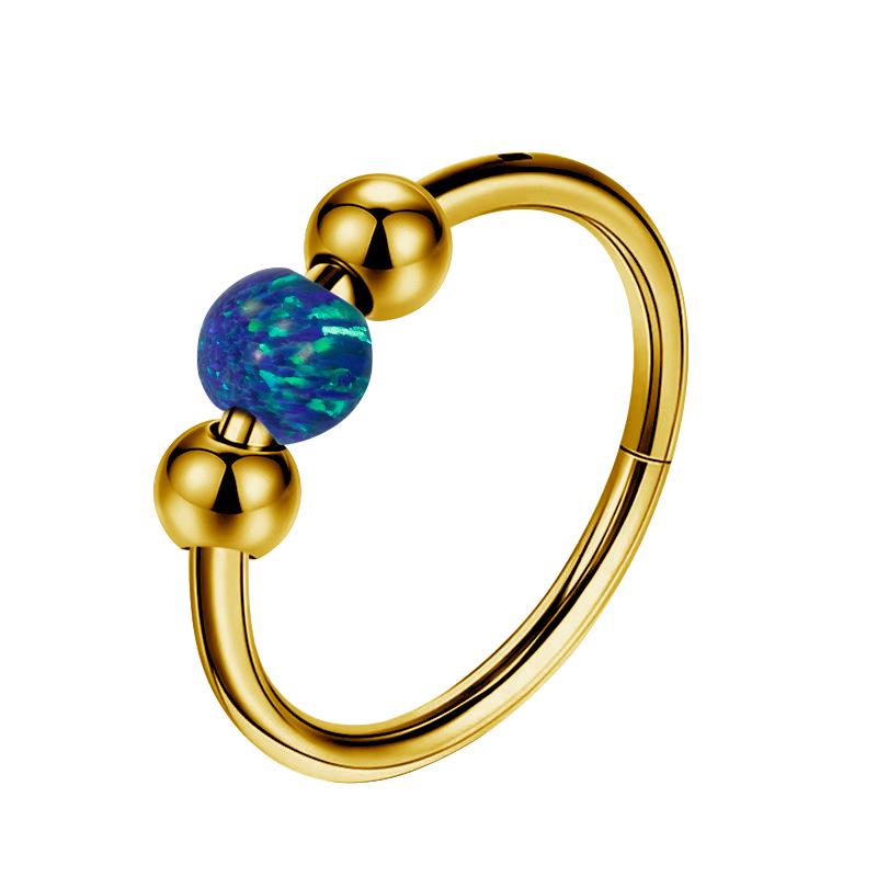 316L Titanstahl Opal Nahtloser Ring Ohrringe für Nase & Septum