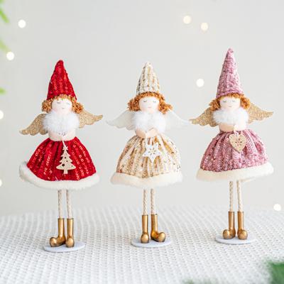 Vánoční andělská panenka ozdoba ručně vyráběná látková andělská panenka plyšová víla elf figurka pro vánoční večírek Nový rok narozeniny svatební dekorace