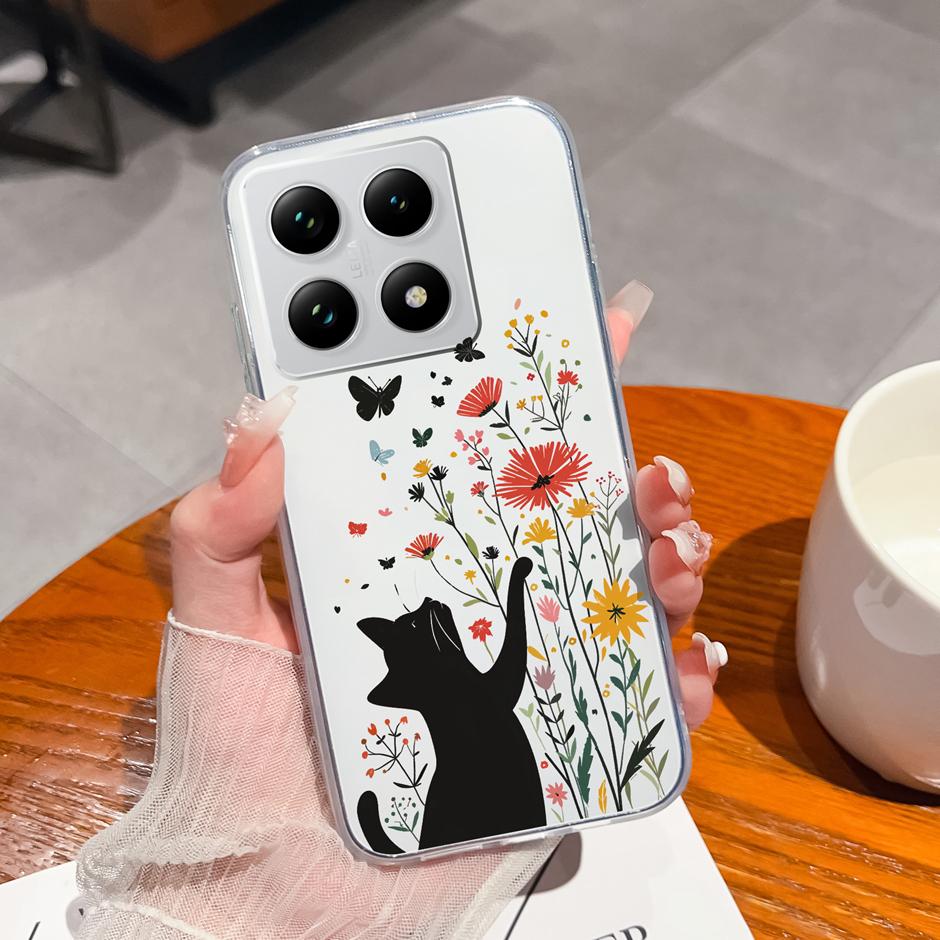 Case For Xiaomi 15T 15T Pro Adorable Astronaut Cat Anti-Fingerprint Fashion Transparent Housing For xiaomi15t 15tpro Protector