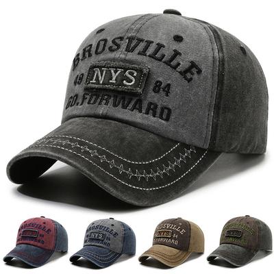 Denim Curved Cap Women Letter Embroidered Baseball Cap Couple Men Hip Hop Cap