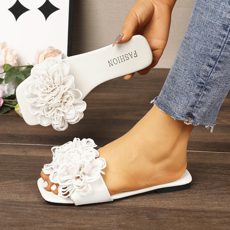 Modische, lässige, flache Sandalen für Damen, vielseitige Outdoor-Kleidung, flache Hausschuhe zum Tragen im Freien