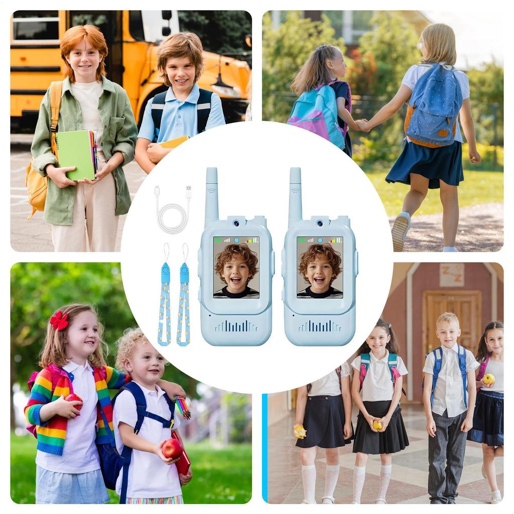 Rechargeable Walkie Talkies for Kids Portable Intercom Outdoor Toy Wireless Children Intercom for Boys Girls Children Outside