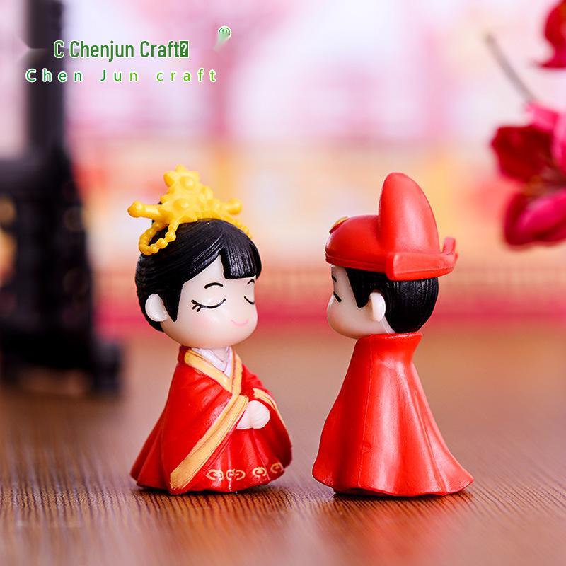 Ancient Style Couple Miniature Dolls - DIY Desktop Decor & Gifts