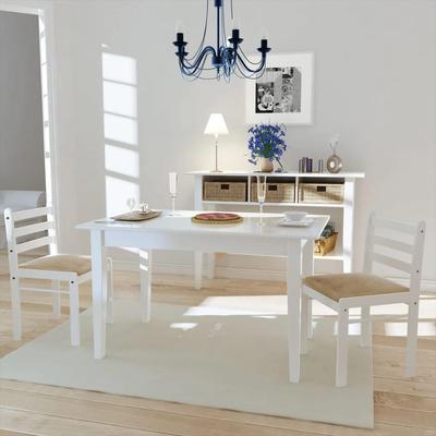 Vidaxl Dining Chairs, 2 Pcs, White, Rubberwood And Velvet