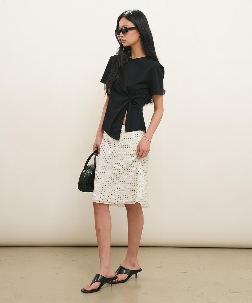 GENERALIDEA Shoulder Padded Twist T-Shirt [Black] / Gf2Lts523
