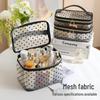 Runhui Heart Flocking Cosmetic Bag - Large Capacity Travel Makeup Organizer