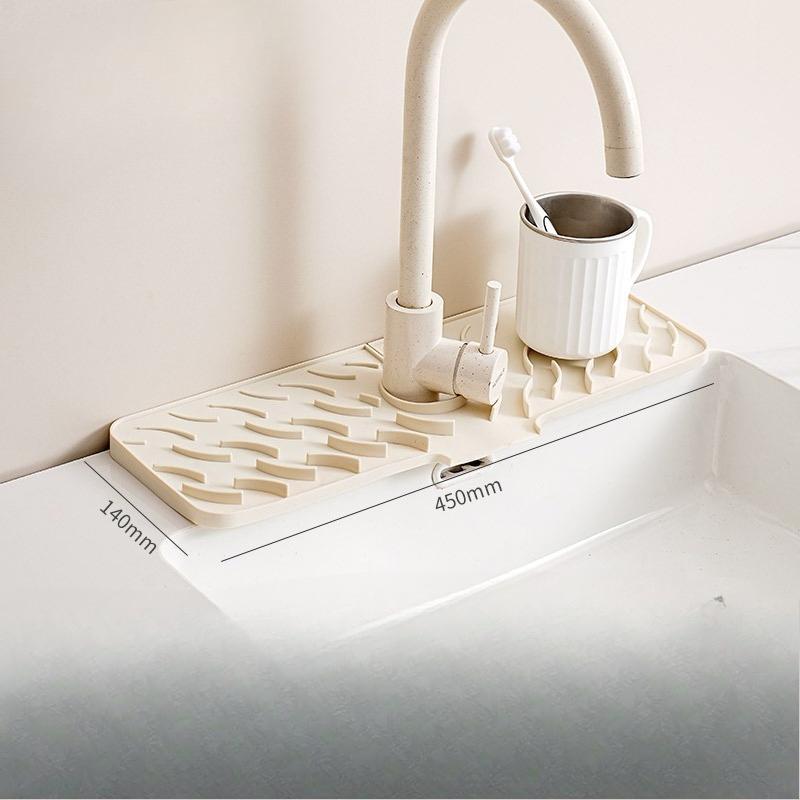 Water-draining Pad, Wavy Suction Cup, Silicone Faucet, Kitchen Sink, Storage Pad, Washbasin Leak-proof