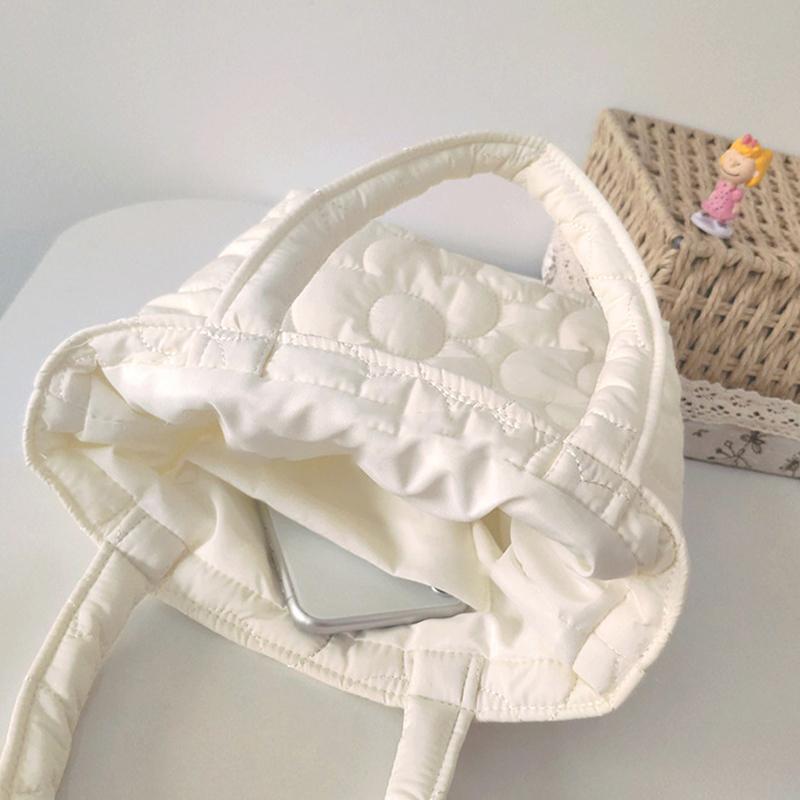 Korean Style Quilted Portable Snack Storage Bag Ins Style Bento Bag Lunch Box Handbag Trolley Hanging Bag  Women Handbag