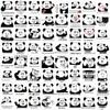 63-Piece Panda Emoji Sticker Set for Notebooks, Luggage, and Planners - Trendy Douyin and Xiaohongshu Design