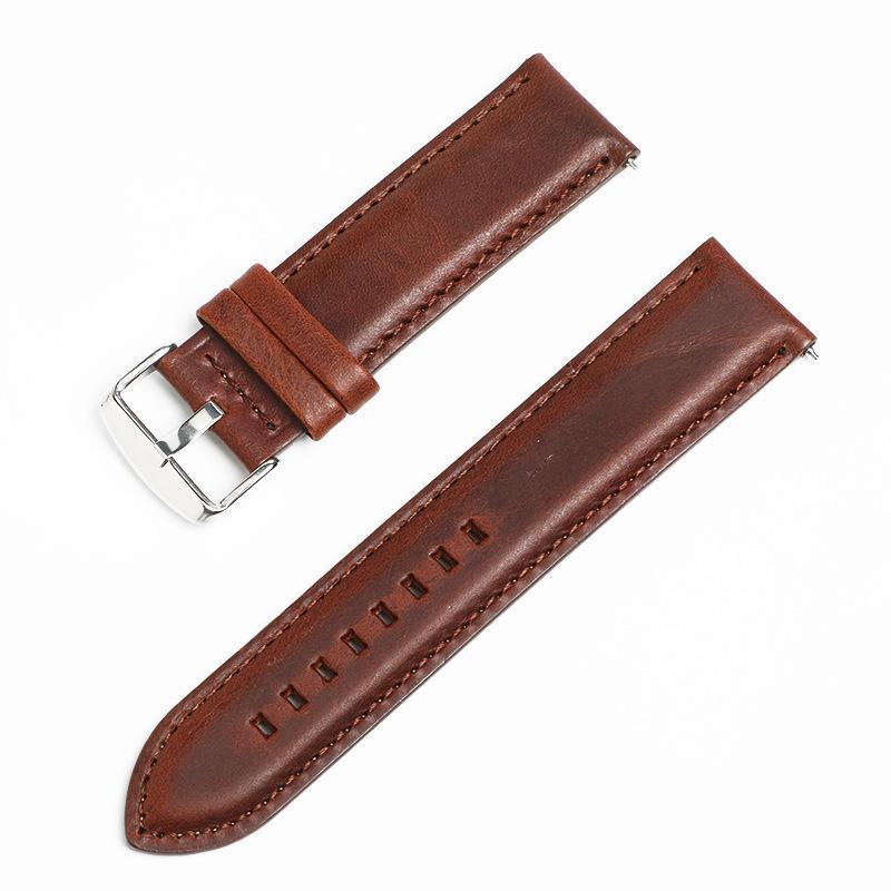 Oil Wax Leather DW Strap First Layer Cowhide Retro Real Cowhide Smart Strap Universal Quick Release Switch