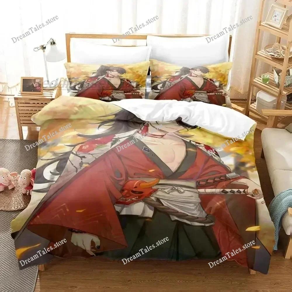 Anime Hololive Vox Akuma Bedding Set Boys Girls Twin Queen Size Duvet Cover Pillowcase Bed Kids Adult Home Textileextile369