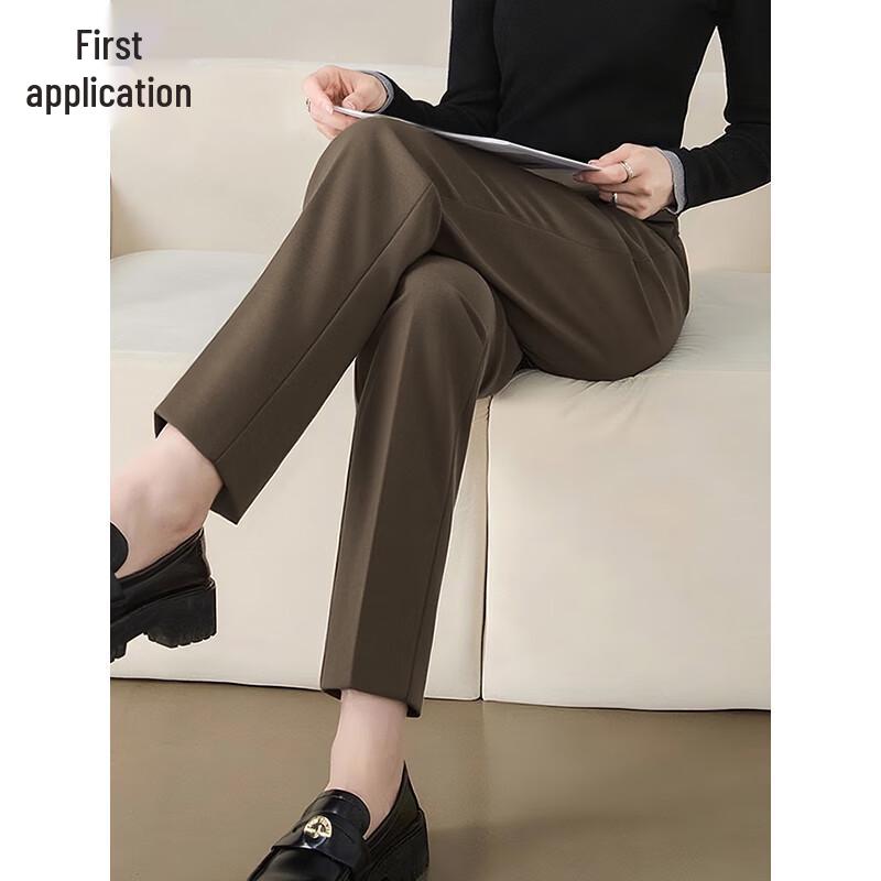 Women's High Waist Straight Leg Casual Trousers