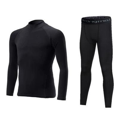 [Original Yuh] Conjunto de Roupa Íntima com Calça e Blusa 170 Absorvente de Suor Secagem Rápida Compressão Roupa Íntima Leggings Pretas Jovem SLSP-170BK