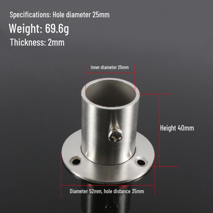 

Кронштейн из нержавеющей стали для штанги для одежды на балконе, сиденье для полотенцесушителя, сиденье для карниза для штор - Pavis утолщенное сиденье с высоким фланцем Diameter 25mm