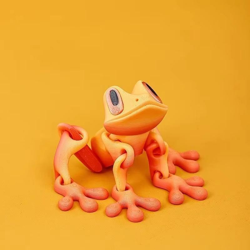 Simulation 3D Printing Tree Frog Joint Movable Frog Kitchen Home Decoration Toy Refrigerator Magnetic Attraction