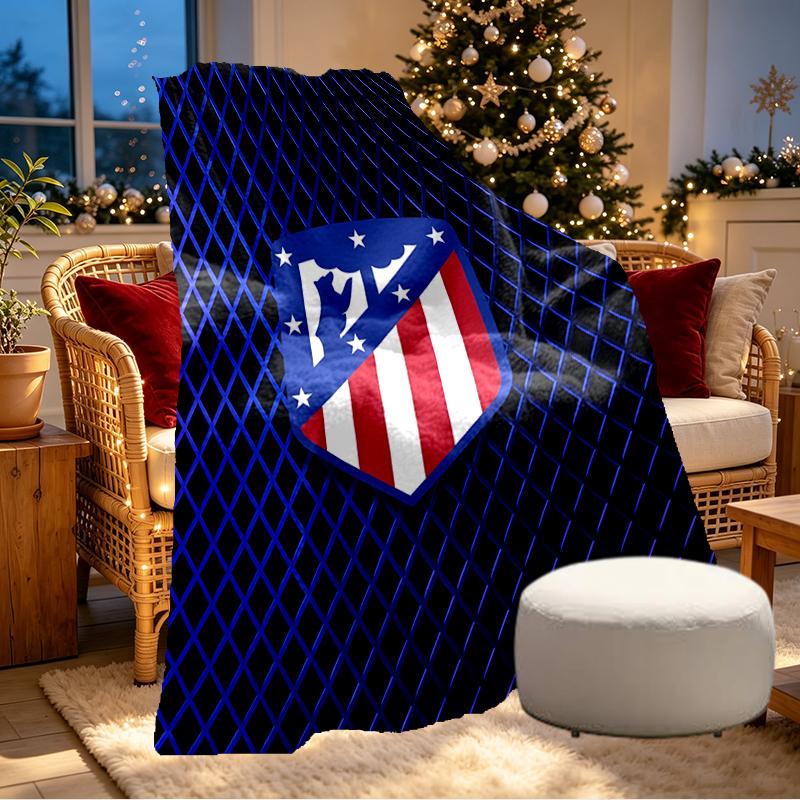Coperta con Stampa Atletico Madrid - Morbida e Confortevole, per Camera da Letto, Viaggio, Divano, Decorazione per la Casa - Regalo di Compleanno o Natale per un Amico
