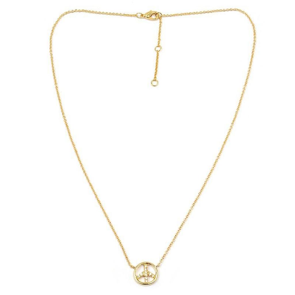 Les Trésors De Lily [M8888] - Gold-plated 'Peace' White Gold Necklace - 11 Mm