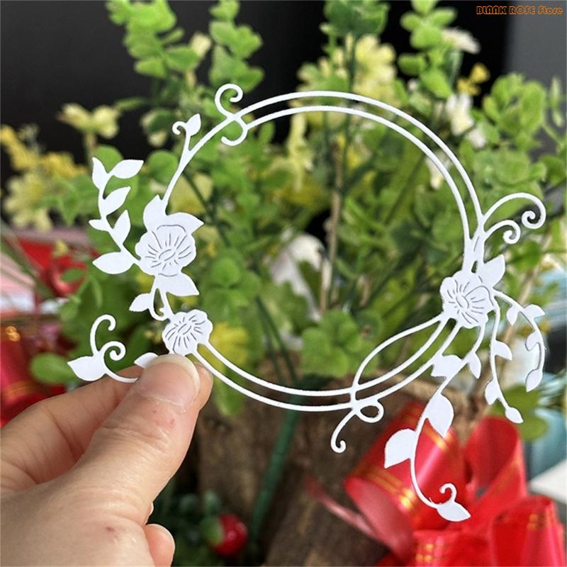 K1AE Flower Wreath Cutting Dies Carbon Steel Die Cut for Card Making Scrapbooking