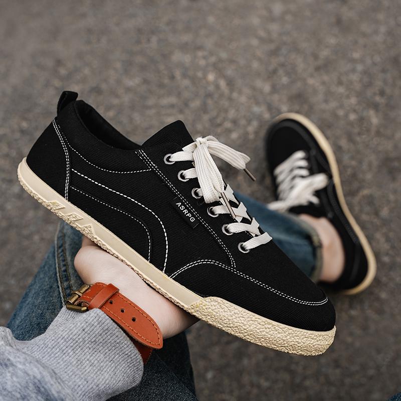 Retro Black Men Casual Shoes Mens Canvas Fashion Flats Brand Driving Sneakers Trendy Original Vulcanized Luxury Male Skate Shoes