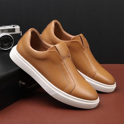 Fashion Fashion Men's Skateboard Shoes Sneakers Men Casual Slip-on Leather Shoes Loafers Mens Outdoor Driving Flats WS91