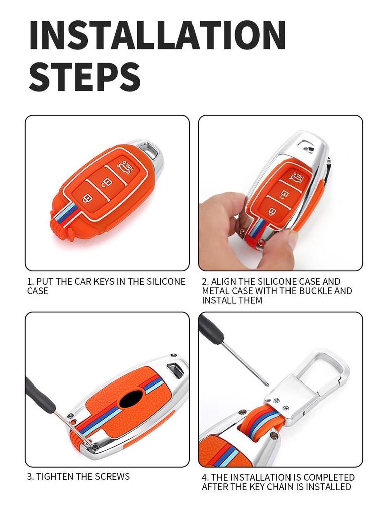 Compatible Key Case for Beijing Hyundai: Mistra, Elantra, ix35, Festa, ix25, Verna, Sonata, Santa Fe.