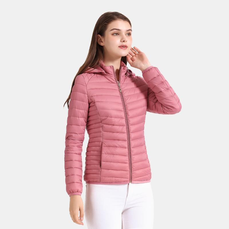 

Зимняя парка, сверхлегкая стеганая куртка-пуховик для женщин, пальто с капюшоном, теплая легкая верхняя одежда для улицы с сумкой для хранения S