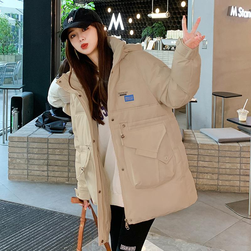 2025 New Down Cotton Jacket Women's Mid-length Plus-size Korean Loose Cotton Jacket Fashionable Slimming Thickened Padded Jacket Jacket